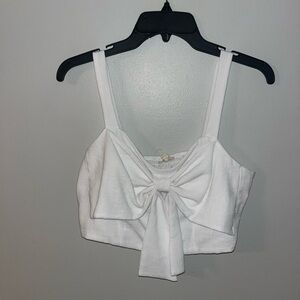 Moa Moa White Bow Tie Crop Top Size M NWOT